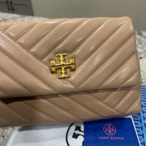 Tory Burch Beige Quilted Clutch